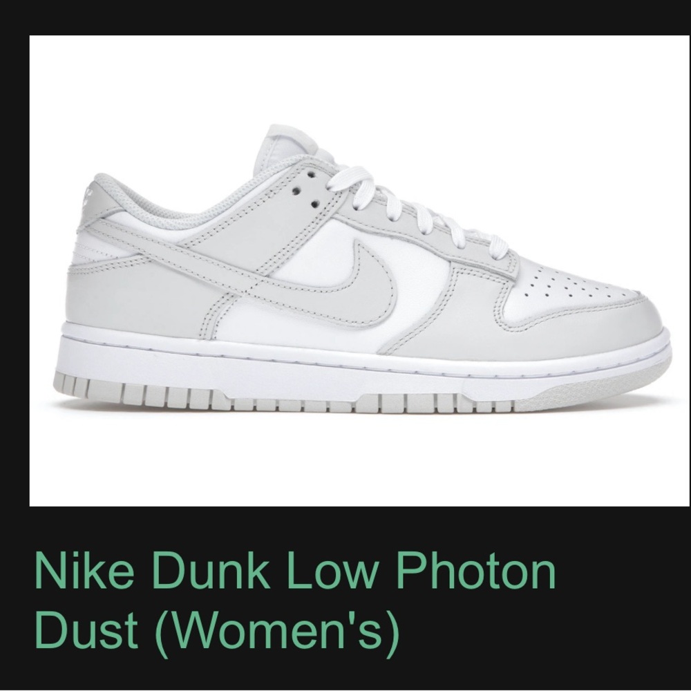 Brand new in box: Nike Dunk Low - Photon Dust/white size 8 women’s